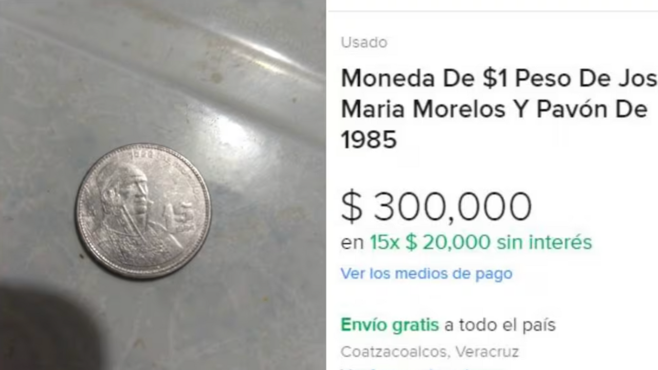 La moneda de 1 peso con la imagen de José María Morelos y Pavón es una pieza histórica y conmemorativa.