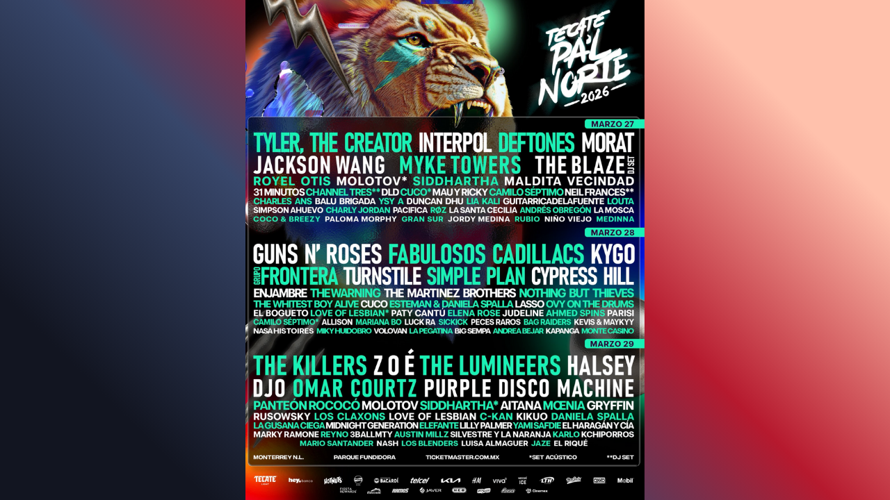 El evento regresa a Monterrey con un cartel encabezado por Guns N’ Roses, 31 Minutos, Paramore y Peso Pluma.